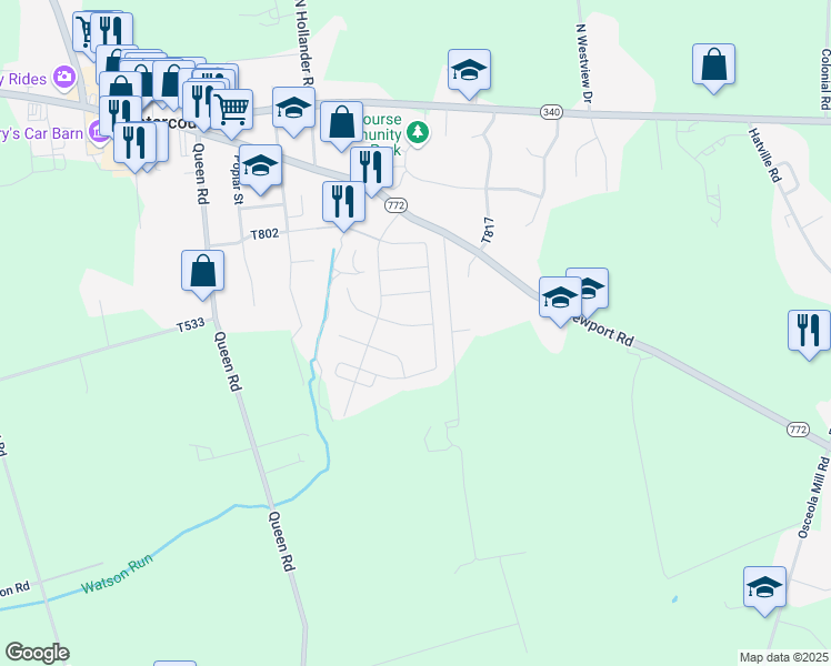 map of restaurants, bars, coffee shops, grocery stores, and more near 14 Old Ivy Lane in Gordonville