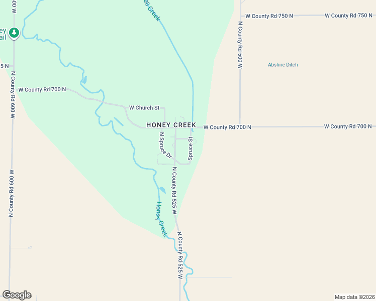 map of restaurants, bars, coffee shops, grocery stores, and more near 6820 N County Road 525 West in Middletown