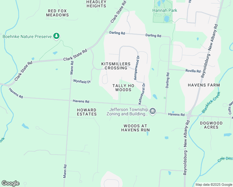 map of restaurants, bars, coffee shops, grocery stores, and more near 2633 Tally Ho Drive in Franklin County