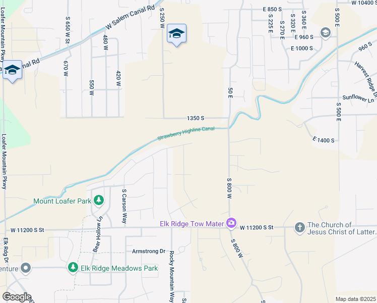 map of restaurants, bars, coffee shops, grocery stores, and more near 1455 South 130 West in Salem