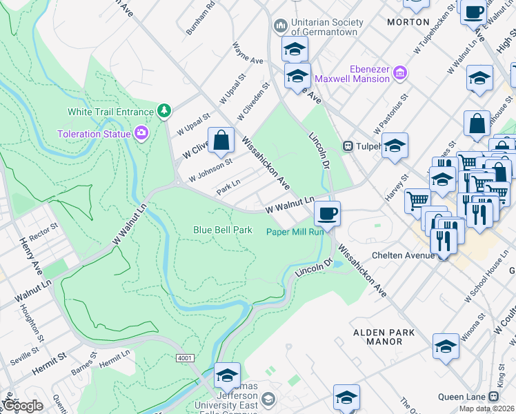 map of restaurants, bars, coffee shops, grocery stores, and more near in Philadelphia