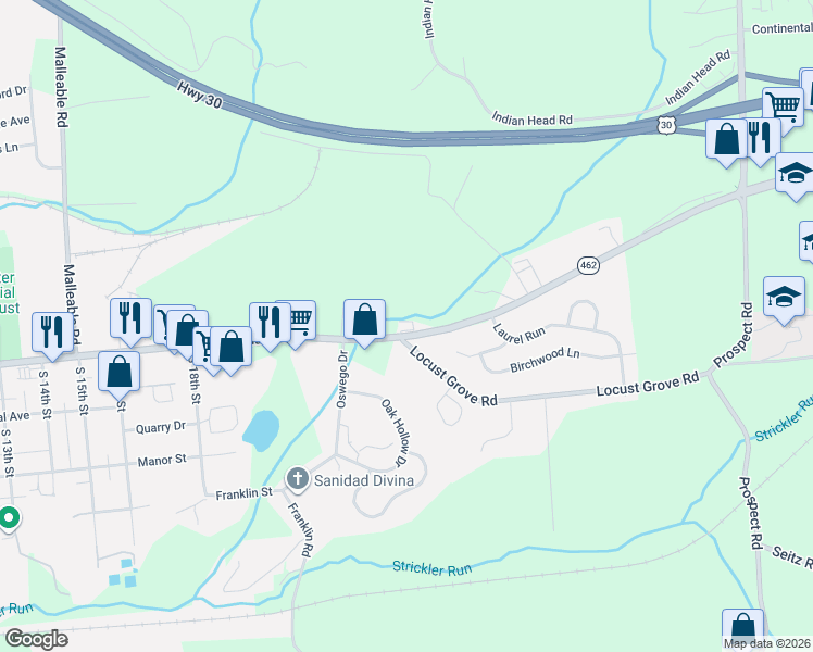 map of restaurants, bars, coffee shops, grocery stores, and more near 4081 Columbia Avenue in Columbia