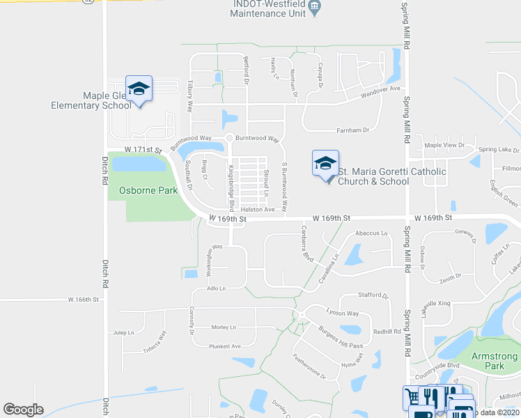map of restaurants, bars, coffee shops, grocery stores, and more near 872 Helston Avenue in Westfield