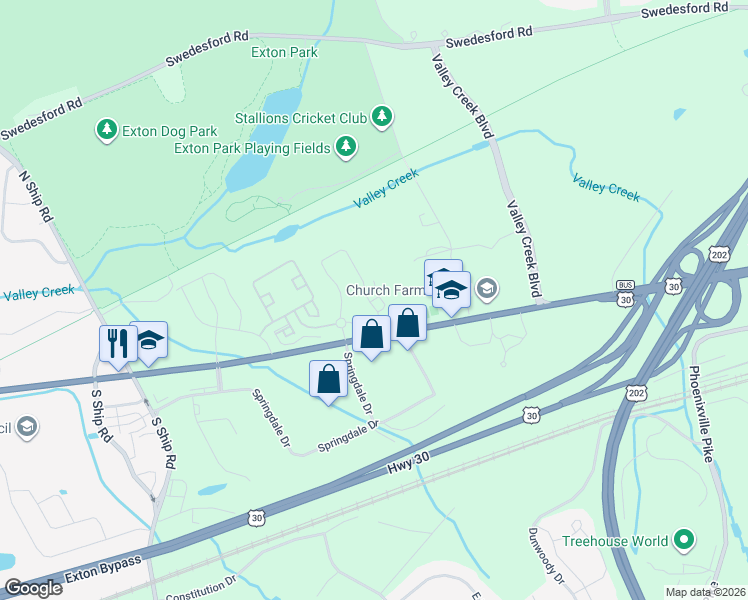 map of restaurants, bars, coffee shops, grocery stores, and more near in Chester