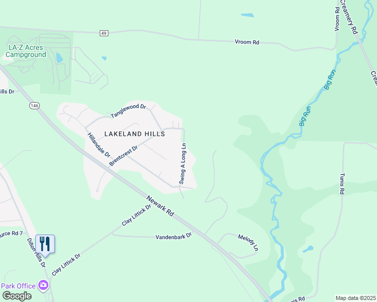 map of restaurants, bars, coffee shops, grocery stores, and more near 6750 Swing a Long Lane in Nashport