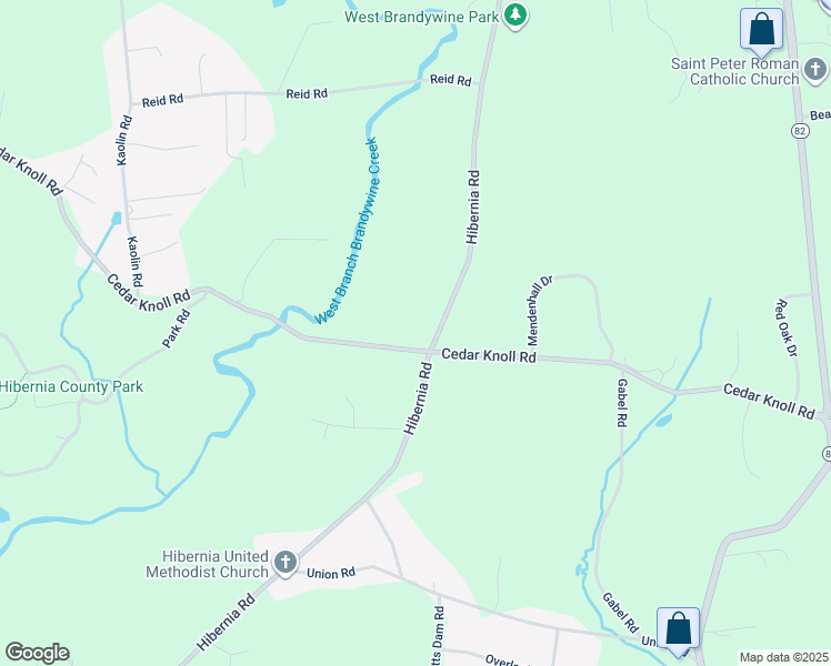 map of restaurants, bars, coffee shops, grocery stores, and more near 207 Cedar Knoll Rd in Coatesville