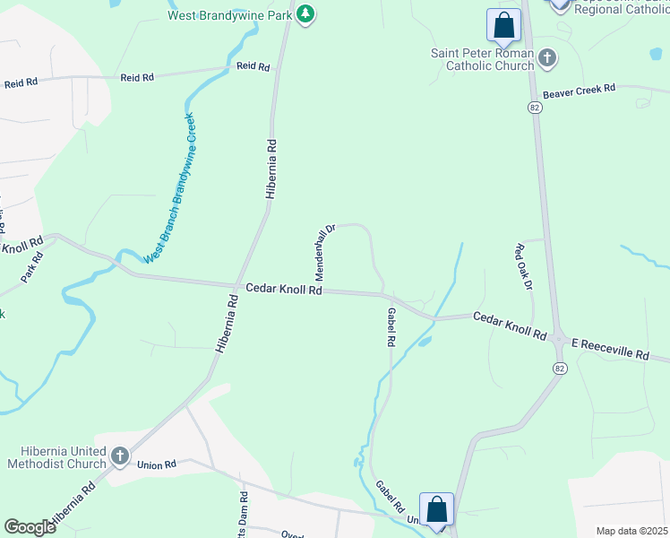 map of restaurants, bars, coffee shops, grocery stores, and more near 4 Mendenhall Drive in Coatesville