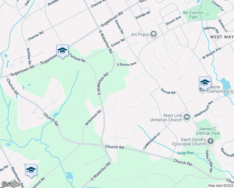 map of restaurants, bars, coffee shops, grocery stores, and more near 285 Stonegate Drive in Devon