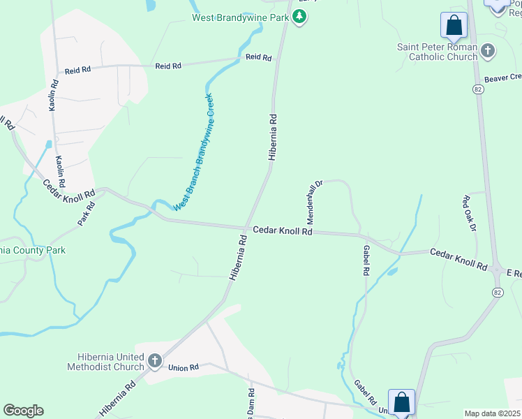 map of restaurants, bars, coffee shops, grocery stores, and more near 292 Hibernia Road in Coatesville