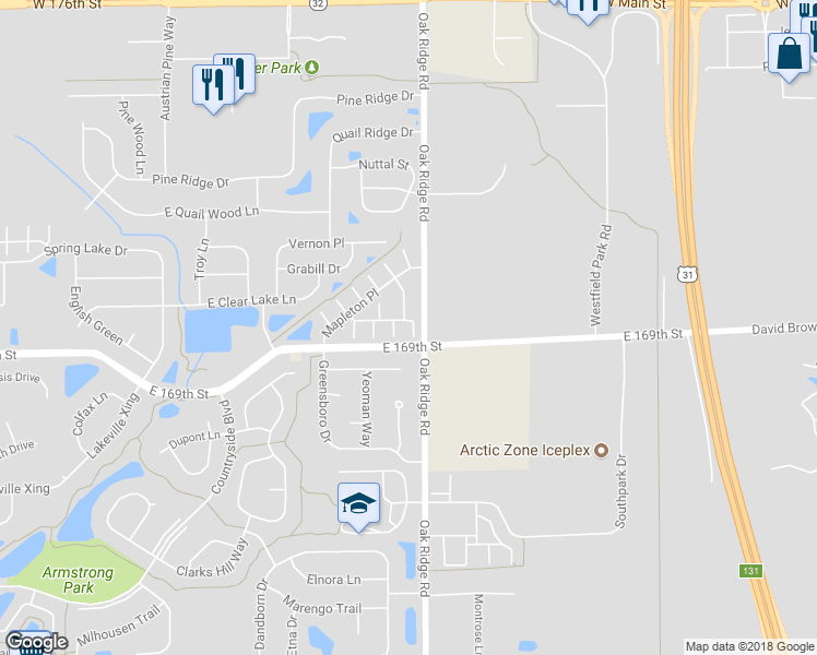 map of restaurants, bars, coffee shops, grocery stores, and more near 603 Daviess Drive in Westfield