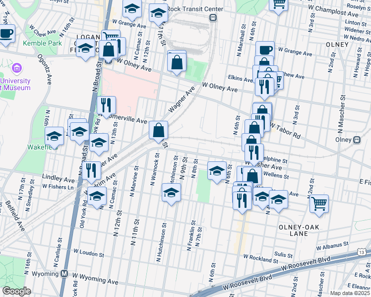 map of restaurants, bars, coffee shops, grocery stores, and more near 905 West Fisher Avenue in Philadelphia