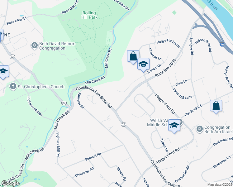 map of restaurants, bars, coffee shops, grocery stores, and more near 1235 Bobarn Drive in Penn Valley
