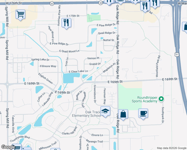 map of restaurants, bars, coffee shops, grocery stores, and more near 451 Filmore Drive in Westfield