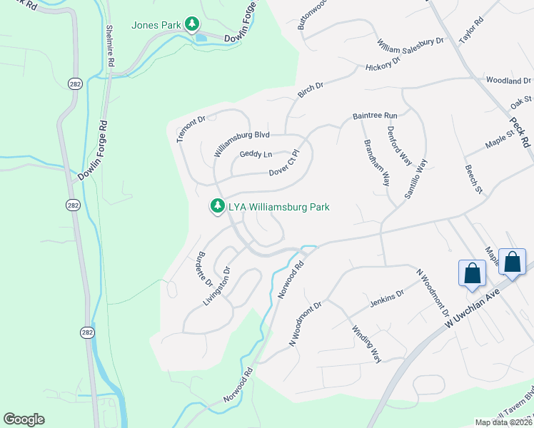 map of restaurants, bars, coffee shops, grocery stores, and more near 931 North York Drive in Downingtown