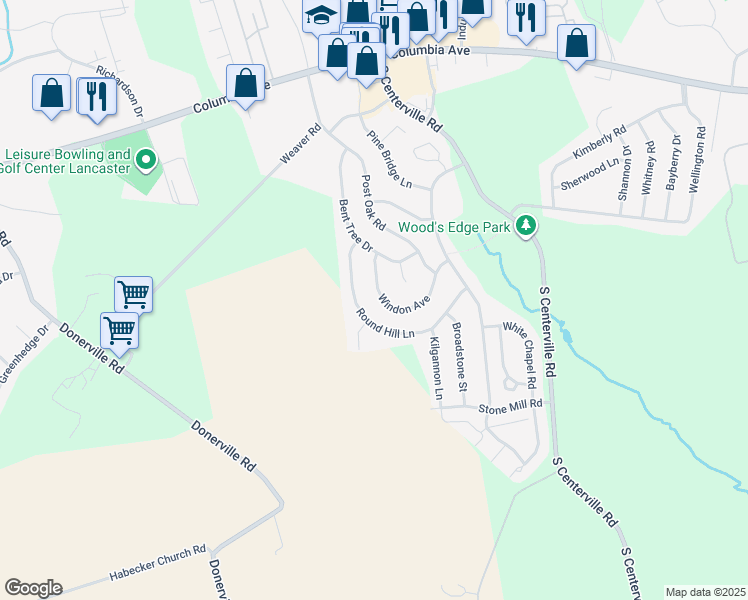 map of restaurants, bars, coffee shops, grocery stores, and more near 3134 Windon Avenue in Lancaster