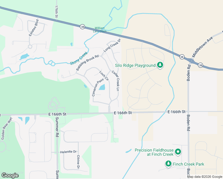 map of restaurants, bars, coffee shops, grocery stores, and more near 16851 Cedar Creek Lane in Noblesville