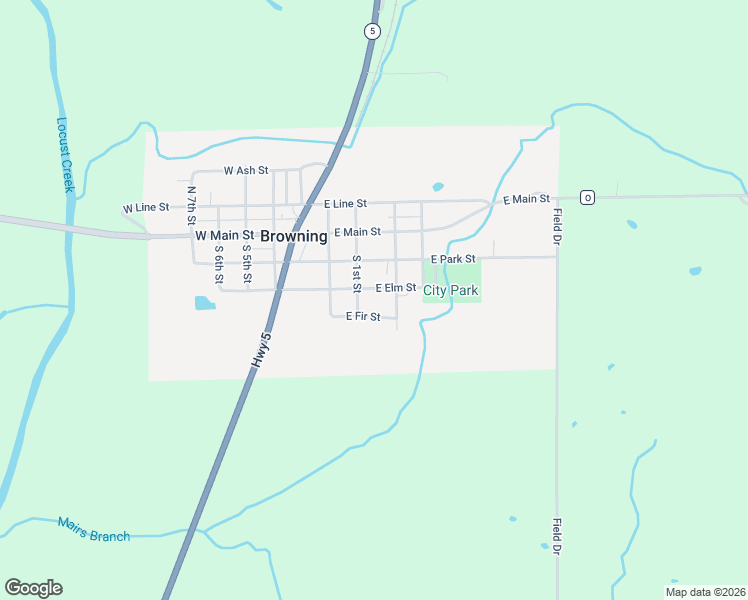 map of restaurants, bars, coffee shops, grocery stores, and more near 200-298 East Elm Street in Browning