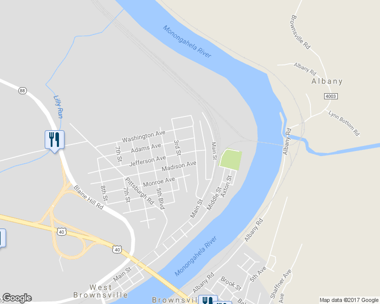 map of restaurants, bars, coffee shops, grocery stores, and more near 218 Jefferson Avenue in Brownsville