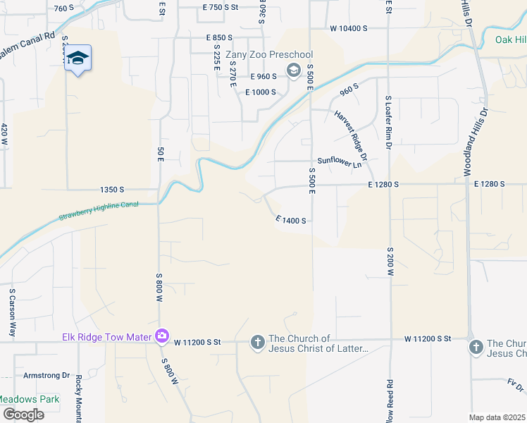 map of restaurants, bars, coffee shops, grocery stores, and more near 389 East Center Street in Spanish Fork