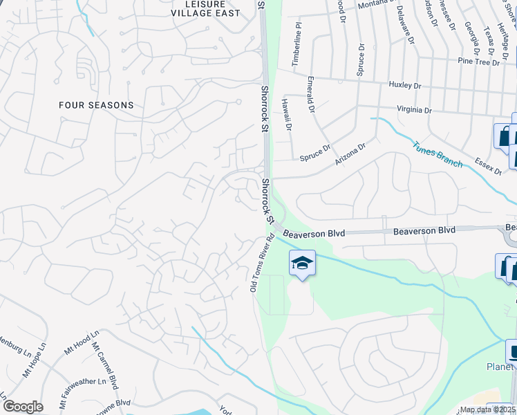 map of restaurants, bars, coffee shops, grocery stores, and more near 855B Thornhill Court in Lakewood