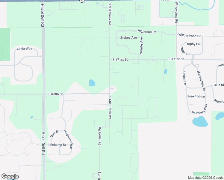 map of restaurants, bars, coffee shops, grocery stores, and more near 16920 South Mill Creek Road in Noblesville