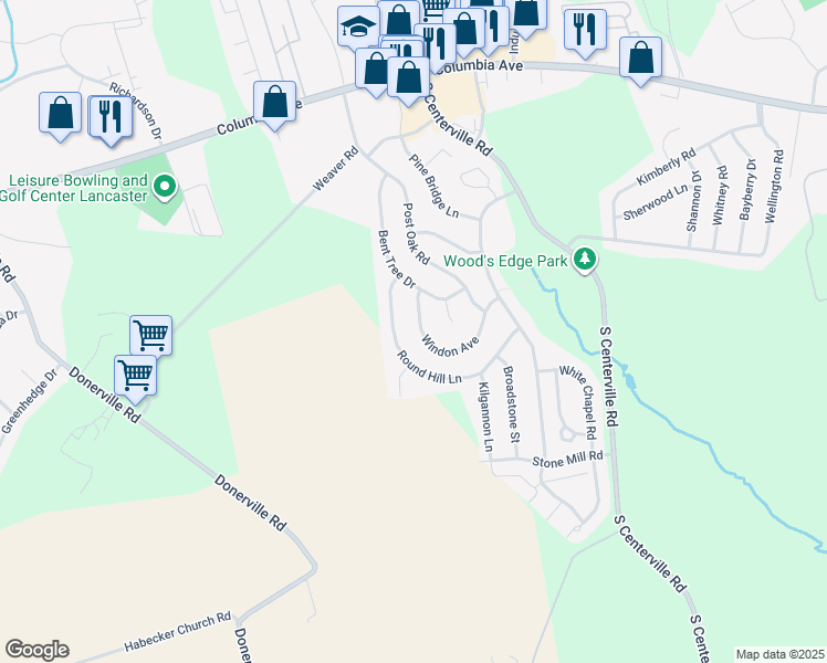 map of restaurants, bars, coffee shops, grocery stores, and more near 3134 Windon Avenue in Lancaster