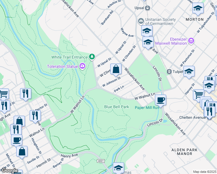 map of restaurants, bars, coffee shops, grocery stores, and more near 689 West Johnson Street in Philadelphia