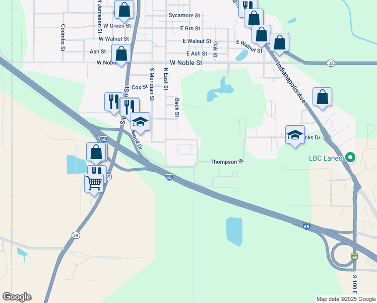 map of restaurants, bars, coffee shops, grocery stores, and more near 346 Longley Drive in Lebanon