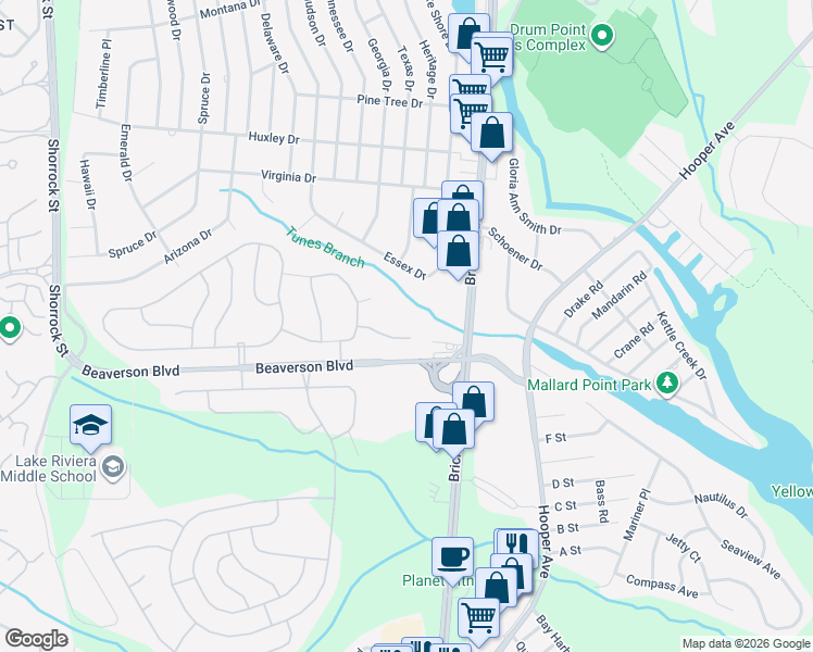 map of restaurants, bars, coffee shops, grocery stores, and more near 17 Tudor Court in Brick Township