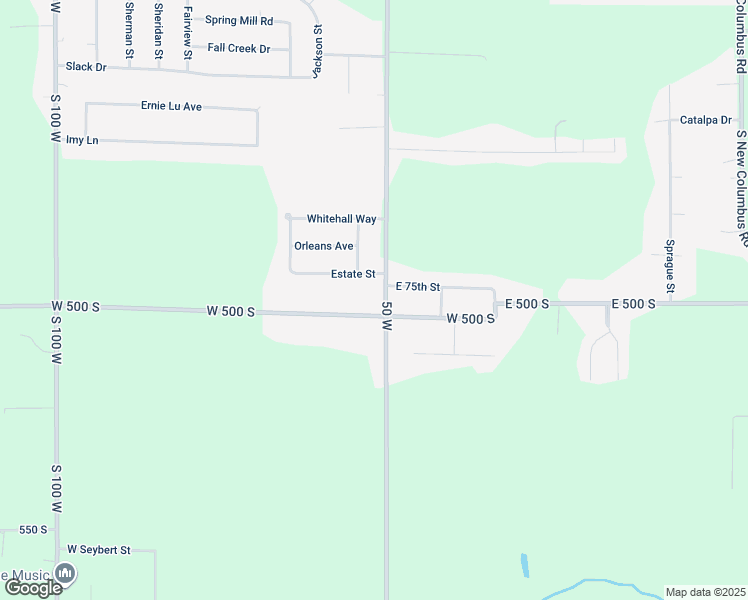 map of restaurants, bars, coffee shops, grocery stores, and more near 4931 South Cord 50 in Anderson