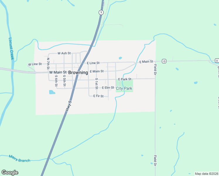 map of restaurants, bars, coffee shops, grocery stores, and more near 300 East Elm Street in Browning