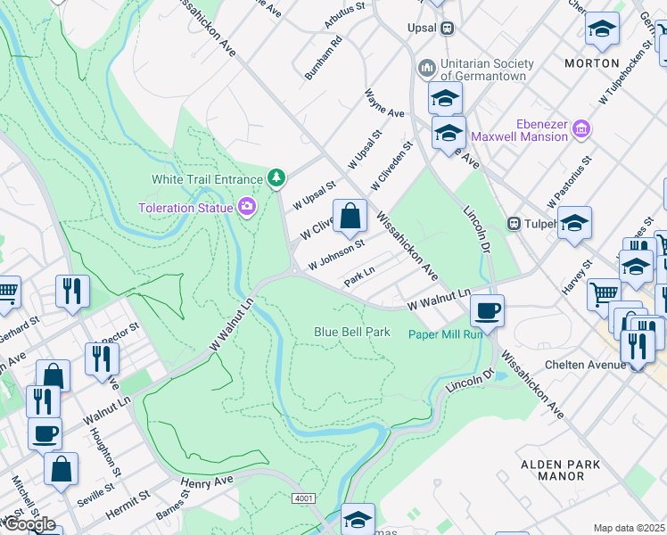 map of restaurants, bars, coffee shops, grocery stores, and more near 679 West Johnson Street in Philadelphia