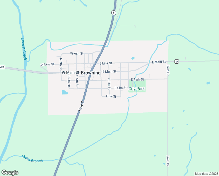 map of restaurants, bars, coffee shops, grocery stores, and more near 200 East Elm Street in Browning