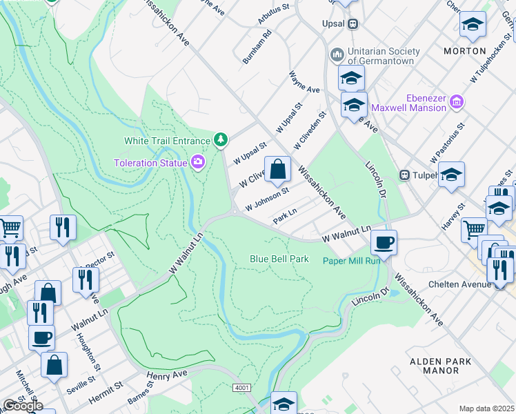 map of restaurants, bars, coffee shops, grocery stores, and more near 689 West Johnson Street in Philadelphia