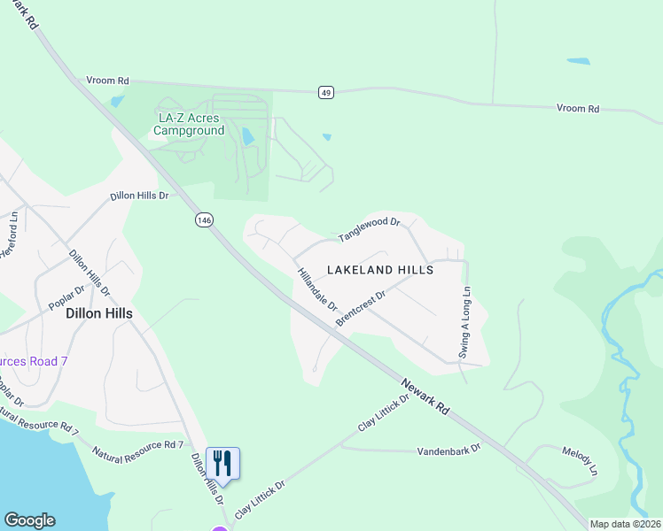 map of restaurants, bars, coffee shops, grocery stores, and more near 6355 Windsong Way in Nashport