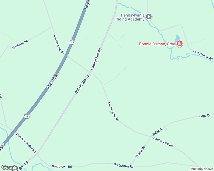 map of restaurants, bars, coffee shops, grocery stores, and more near 461 County Line Road in York Springs