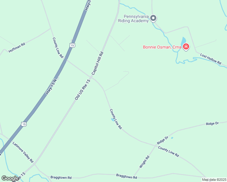 map of restaurants, bars, coffee shops, grocery stores, and more near 461 County Line Road in York Springs