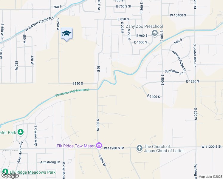 map of restaurants, bars, coffee shops, grocery stores, and more near 1367 South 140 East in Salem