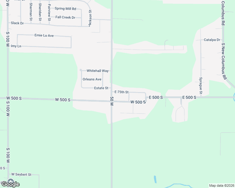 map of restaurants, bars, coffee shops, grocery stores, and more near 109 East 75th Street in Anderson