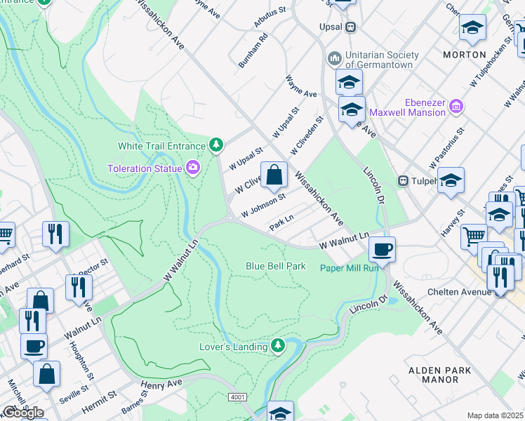 map of restaurants, bars, coffee shops, grocery stores, and more near 675 West Johnson Street in Philadelphia