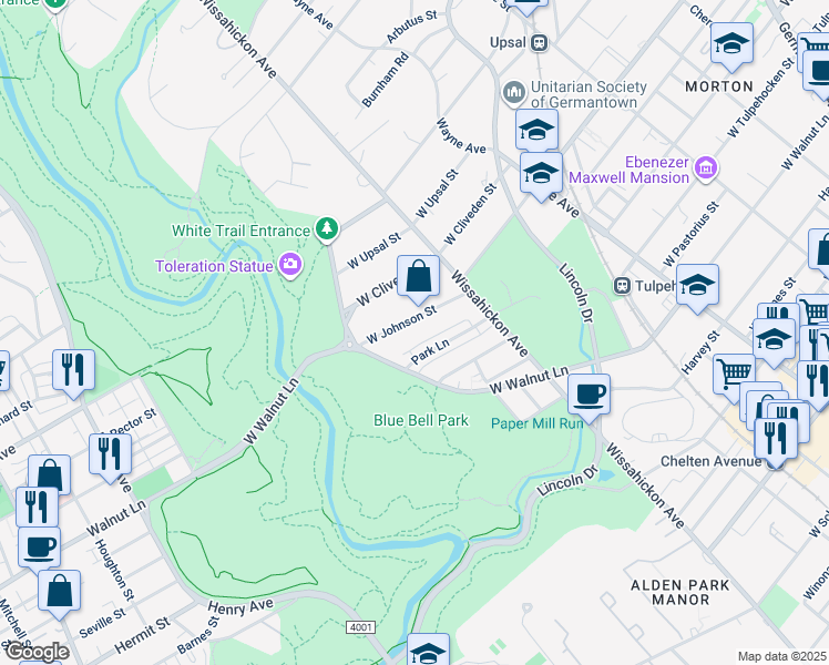 map of restaurants, bars, coffee shops, grocery stores, and more near 663 West Johnson Street in Philadelphia