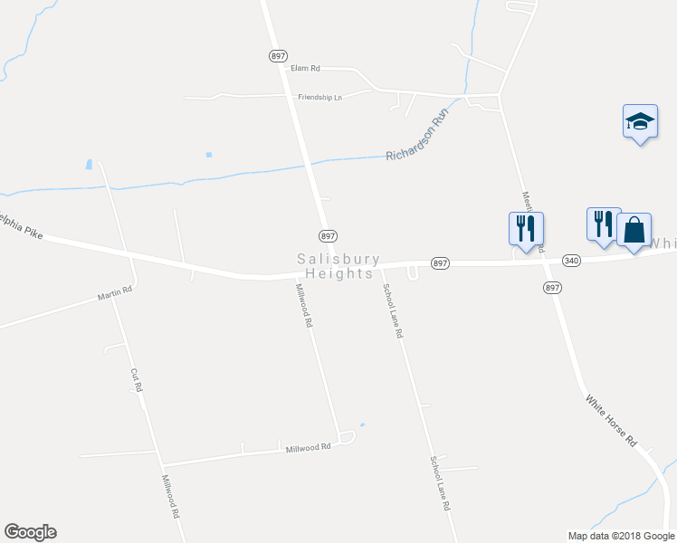 map of restaurants, bars, coffee shops, grocery stores, and more near 5264 Old Philadelphia Pike in Gap