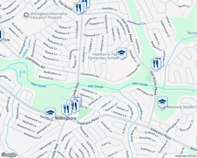 map of restaurants, bars, coffee shops, grocery stores, and more near 472 Charleston Road in Willingboro