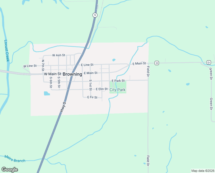 map of restaurants, bars, coffee shops, grocery stores, and more near 300-304 East Elm Street in Browning