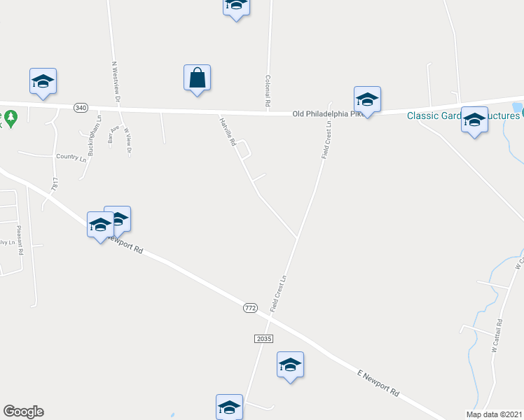 map of restaurants, bars, coffee shops, grocery stores, and more near 54 Hatville Road in Gordonville