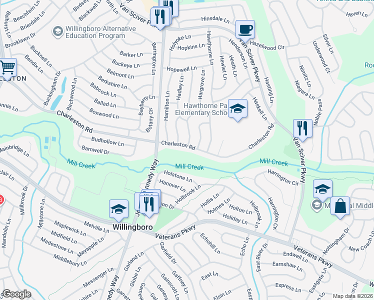 map of restaurants, bars, coffee shops, grocery stores, and more near 472 Charleston Road in Willingboro