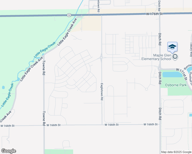 map of restaurants, bars, coffee shops, grocery stores, and more near 17024 Eagletown Road in Westfield