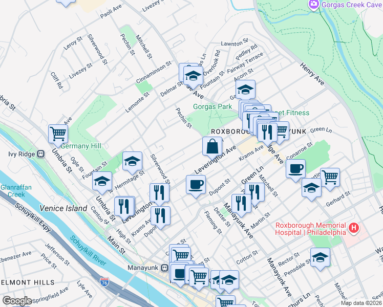 map of restaurants, bars, coffee shops, grocery stores, and more near 333 Ripka Street in Philadelphia
