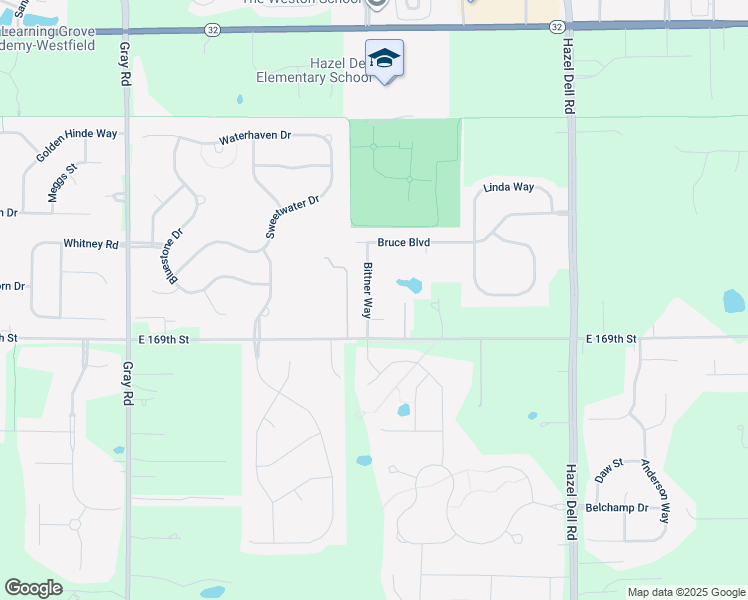 map of restaurants, bars, coffee shops, grocery stores, and more near 16984 Bittner Way in Noblesville