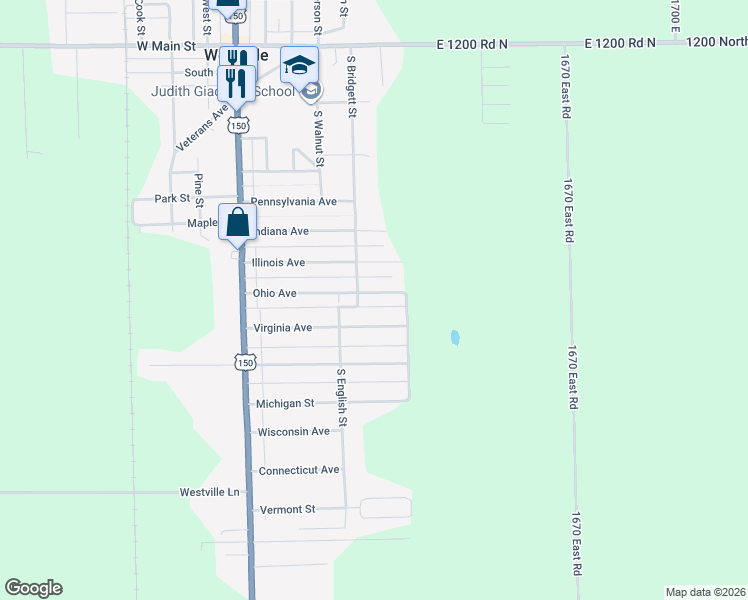 map of restaurants, bars, coffee shops, grocery stores, and more near 401-499 Virginia Avenue in Westville